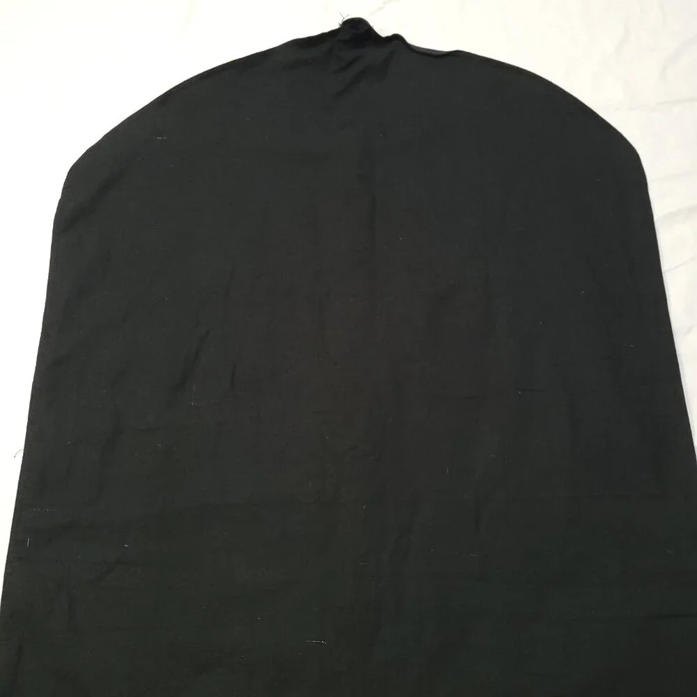 H. Lorenzo Black Garment Bag Logo Spell Out Fabric Zipper Empty READ 48 x 24 in